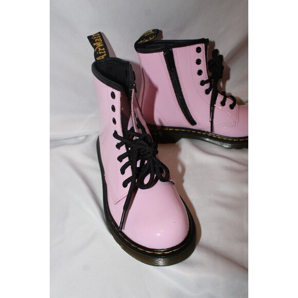 Dr. Martens 1460 Patent Leather Lace Up Boots PINK SZ 2  NWOB - Picture 3 of 5